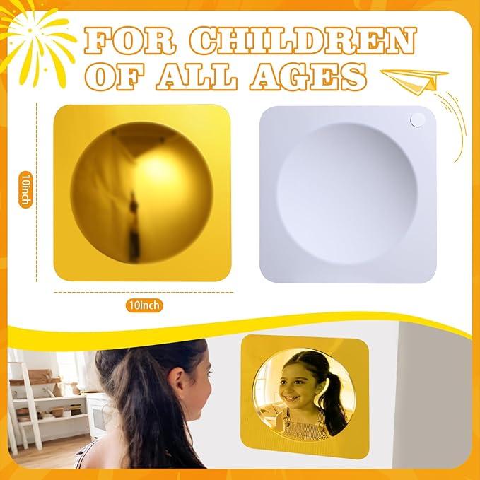 8 Pcs Sensory Wall Mirror, Acrylic Bubble Mirror Christmas Wall Decoration for Sensory Room or Science Classroom, Visual Tactile Stimulation and Curiosity Inspiration