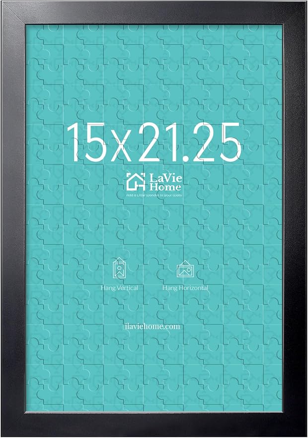 LaVie Home 15x21.25 Picture Frame Black, Puzzles Frame for Wall Decoration, Classic Black Minimalist Style Suitable for Decorating Houses, Offices, Hotels, Puzzles Posters Photos or Artwork（1 Pack）
