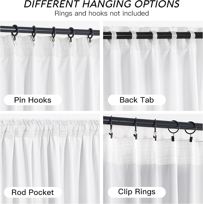 RYB HOME White Velvet Curtains 84 inches 2 Panels Set - Plush Soft Modern Decorative Drapes Thermal Insulted Window Treatment Panels for Bedroom Living Room Dining Room, W52 x L84
