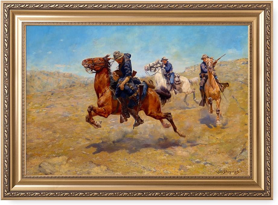 DECORARTS - My Bunkie by Charles Schreyvogel; Classic American Art Reproductions; 30 x 20" + Frame