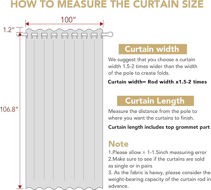 H.VERSAILTEX Linen Blackout Curtains Durable Thick Textured Linen Look 100% Blackout Patio Door Curtain Anti Rust Grommet Extra Wide Sliding Door Curtain Panel, Natural，W100 x L108 inch (Pack of 4)