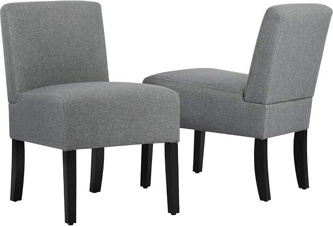 BestMassage Accent Chair Set of 2 Accent Chairs for Living Room Armless Chair Dining Chair Elegant Design Modern Fabric Living Room Chairs Sofa