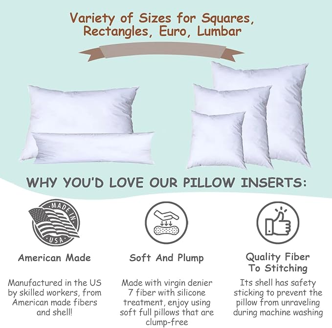 Pillowflex Synthetic Down Pillow Insert - 18x24 Down Alternative Pillow, Ultra Soft, Large Rectangle, Lumbar, Back, Sofa, Sleeping Pillow - 1 Decorative Pillow Form
