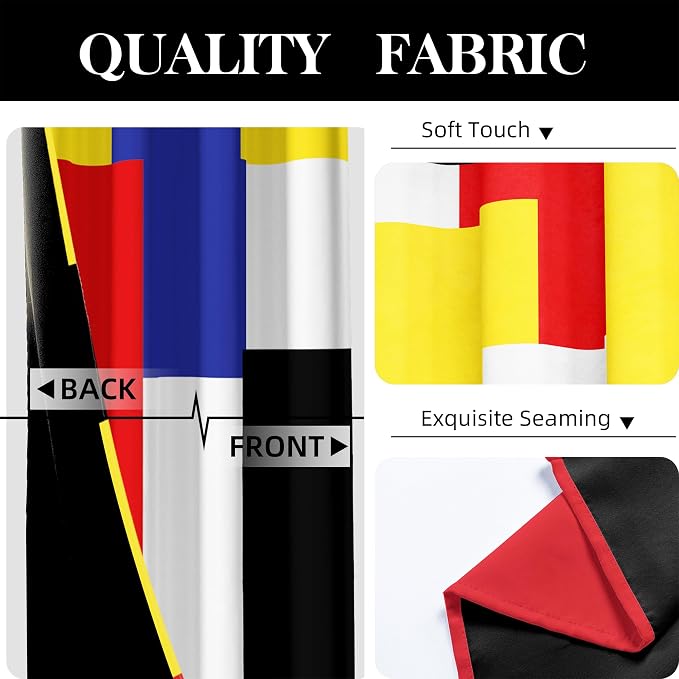 Tyrot Colorful 100% Blackout Curtains for Bedroom 84 inch Long 2 Panels Set Red Yellow Modern Abstract Geometric Black Out Curtains Insulated Room Darkening Window Drapes for Living Room, 52Wx84L