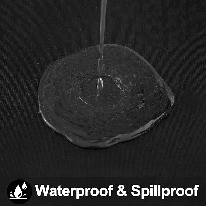 Smiry Rectangle Table Cloth 54x78 Inch, Waterproof Wipeable Vinyl Tablecloths Protector, Oil Spill Proof Plastic Table Cover for Dining, Picnic, Camping, Outdoor, Black