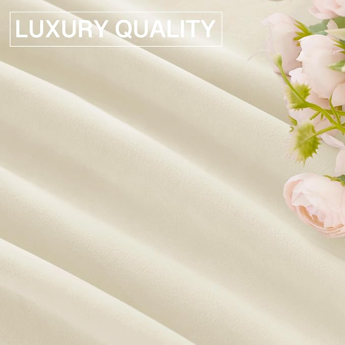 StangH Ivory White Velvet Curtains - Rod Pocket Bedroom Curtains 72 inches Heavy-Duty Privacy Window Decoration Drapes for Nursery/Wedding Backdrop, W52 x L72, 2 Panels