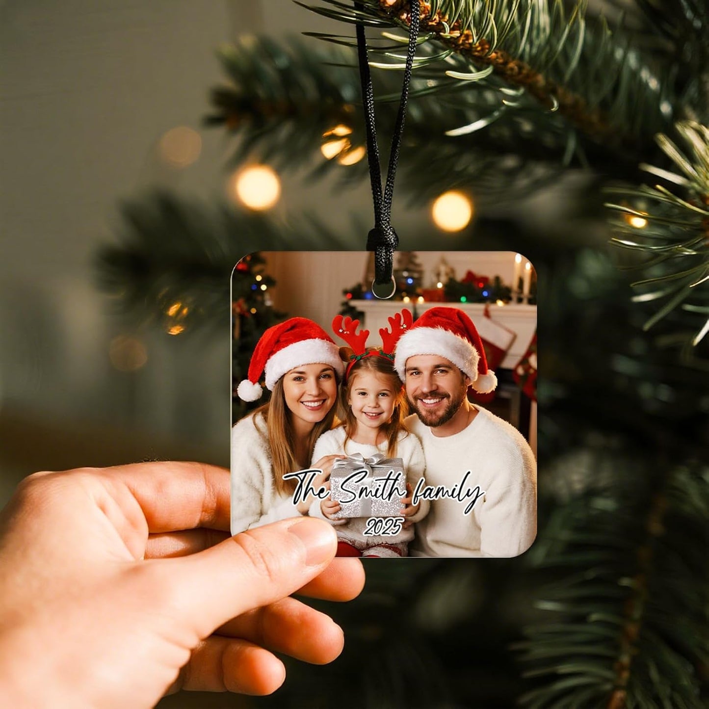 Personalized Christmas Ornaments 2025, Custom Air Fresheners with Picture, Personalized Air Freshener Ornaments Keepsake Gift for Christmas Tree Decorations, Baby Shower, Engagement, Wedding, Birthday