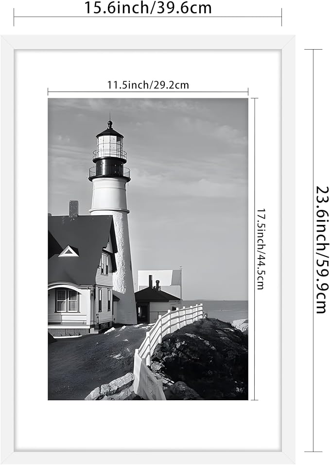 Picrit 16x24 Picture Frame 3 Pack, White Poster Frame, Display Poster 12 x 18 with Mat or 16 x 24 Without Mat for Horizontal or Vertical Wall Mounting