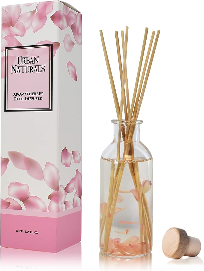 Urban Naturals Reed Diffuser Set, Moonlit Petals - Bathroom Shelf Décor | Magnolias, Peonies, Daisies, Honeysuckle, Pear & Rosewood, Great Gift Idea for Mom, Grandma, Aunt, Wife or Sister