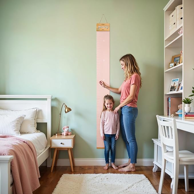 Beautiful Growth Chart for Wall - Cute Height Chart to Easily Track Your Kids' Growth and Milestones - Essential Baby and Toddler Playroom Decor that is Great for Gifting and Creates Lasting Memories