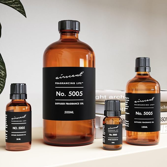 AirScent Diffuser Oil Inspired by TF's Oud Wood - No. 5005-10 mL | Perfume Dupe Fragrance Oil Blend for Ultrasonic and Waterless Diffusers and Crafting - 0.34 fl oz Dropper Bottle