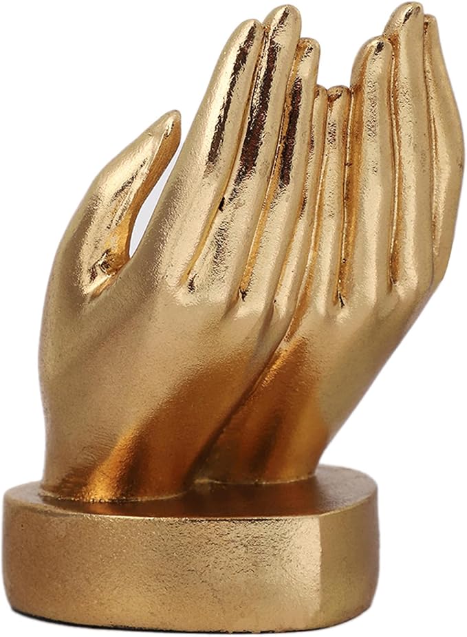 Golden Hands Sculpture Resin Statues Home Decor (Holding Hands) | Gold Hands Shelf Decor Electroplated Resin Statues Office Desktop Home Decor Bedroom Sculpture Indoor/Outdoor Ornament