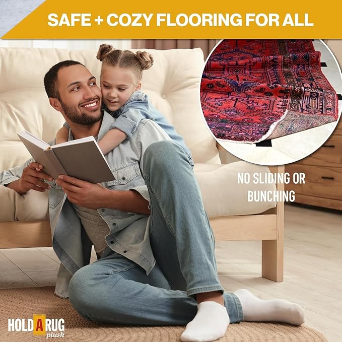Hold-a-Rug Plush 2'6 x 11' Nonskid, Nonslip Rug Pad, Reversible Gripper, ¼ Thick, Safe for All Floors and Carpet, Keep Area Rugs Secure