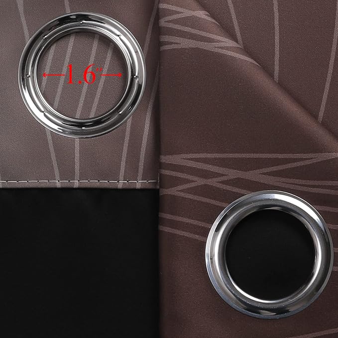 Estelar Textiler Brown and Teal Blackout Curtains 45 Inch Length, Light Blocking Gradient Drapes for Bedroom, Thermal Insulated Grommet Ombre Curtains for Bathroom,52Wx45L,2 Panels