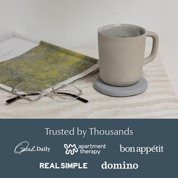 Dorai Home Stone Coasters Set - Diatomaceous Earth Water-Absorbing Drink Coaster for Coffee Table, Kitchen or Bar, Modern Stone Appearance | Ash - Set of 4