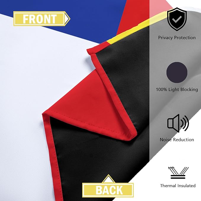 Tyrot Colorful 100% Blackout Curtains for Bedroom 96 inch Long 2 Panels Set Red Yellow Modern Abstract Geometric Black Out Curtains Insulated Room Darkening Window Drapes for Living Room, 52Wx96L