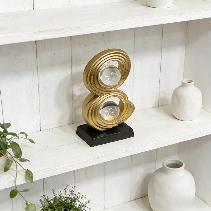 AWNR Gold Abstract Digit Statue Accent Decor, Adornos para Sala Modernos Shelf Decor Aesthetic for Coffee Table, Modern Home, TV Stand, Men's Bedroom, Coffee Table, Console Table (Abstract 8)