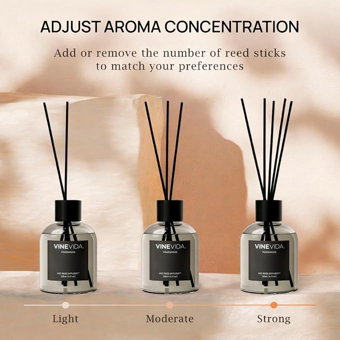 VINEVIDA Reed Diffuser Pomagranate Noir | Diffuser Reed for Home & Bathroom | Long-Lasting Scent Sticks Set | Oil Stick Diffuser | Bathroom Scent