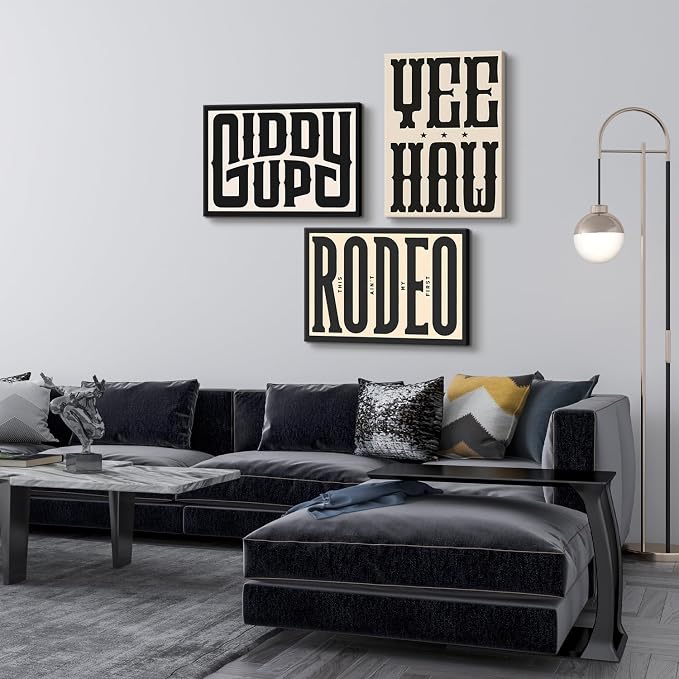 Framed Western Wall Art Vintage Southwestern Canvas Wall Decor This Ain't My First Rodeo Wall Art Southwestern Country Ranch Poster Trendy Modern Cowboy Cowgirl Picture Print(16x24in)