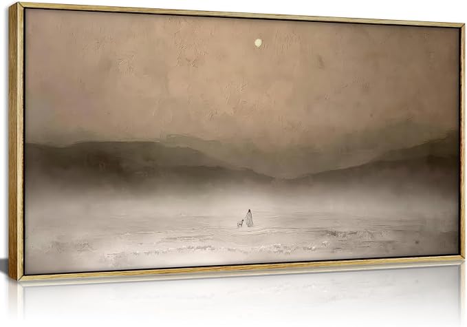 Large Jesus And Lamb Framed Canvas Wall Art Christian Religious Good Shepherd The Lost Lamb Painting Picture Wall Decor Jesus Leaves the 99 Sheep Poster Print Artwork for Bedroom Prayer Room Church