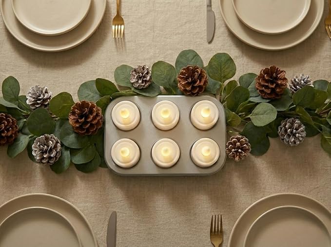 Rechargeable Flameless Tealights Candle with Remote Timer, 3D Moving Flame Real Wax Led Tealight Candles (White, 1.4in)