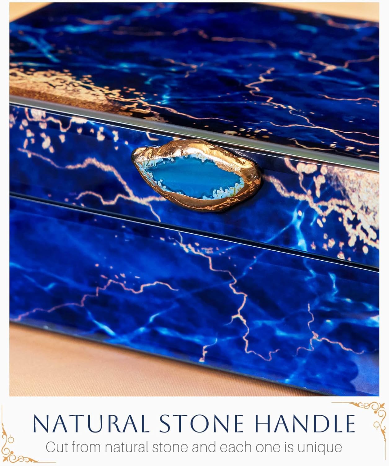 Homde Glass Decorative Storage Box: Set of 2 Boxes for Home Decor - Large Organizer with Lids for Decorations