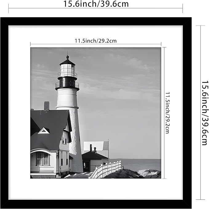 Picrit 16x16 Picture Frame 3 Pack, Black Poster Frame, Display Poster 12 x 12 with Mat or 16 x 16 without Mat for Horizontal or Vertical Wall Mounting