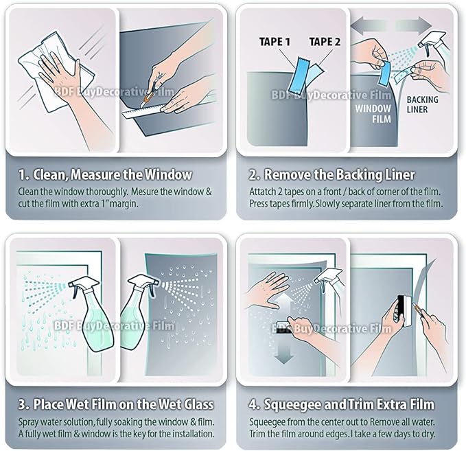 BDF S4MS15 Window Film Security and Daytime Privacy 4 Mil Mirror Silver (Dark) - 24in X 14ft