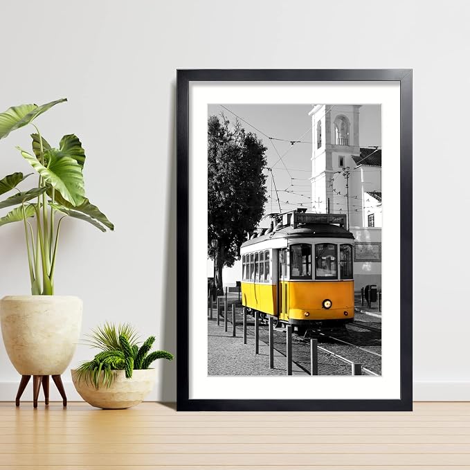 LaVie Home 24x36 Picture Frame Black Poster Frame,Display Pictures 20x30 with Mat or 24x36 Without Mat, Stable and Sturdy Frame and Polished Plexiglass, Horizontal and Vertical Format of The Walls