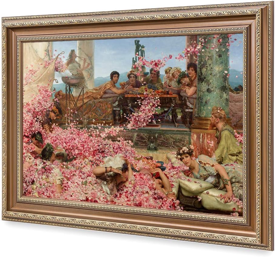 DECORARTS - The Roses of Heliogabalus by Lawrence Alma-Tadema. Oil Painting Reproduction, Giclee Print on Canvas. Ready to Hang, Wall Art for Home and Office Decor. Total Size w/Frame: 28.75x20.75