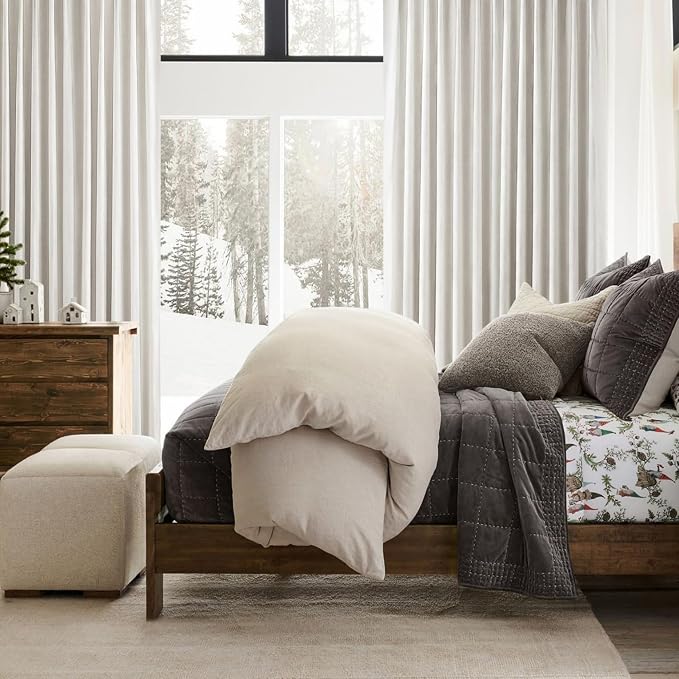 QJmydeco Linen Black Out Curtains 72 Inch Long, Back Tab/Rod Pocket Living Room Curtains & Drapes 2 Burg for 70 Inch, Thermal Insulated for Bedroom/Kitchen/Bay Window (W50 x L72 2 Panels)