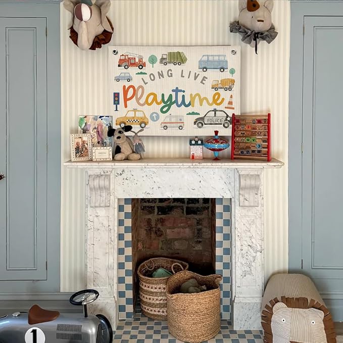 Playroom Car Wall Decor, Toddler Playroom Decor Hanging Linen Banner,Play Room Wall Decor for Nursery Nursery, 20x30 Inch