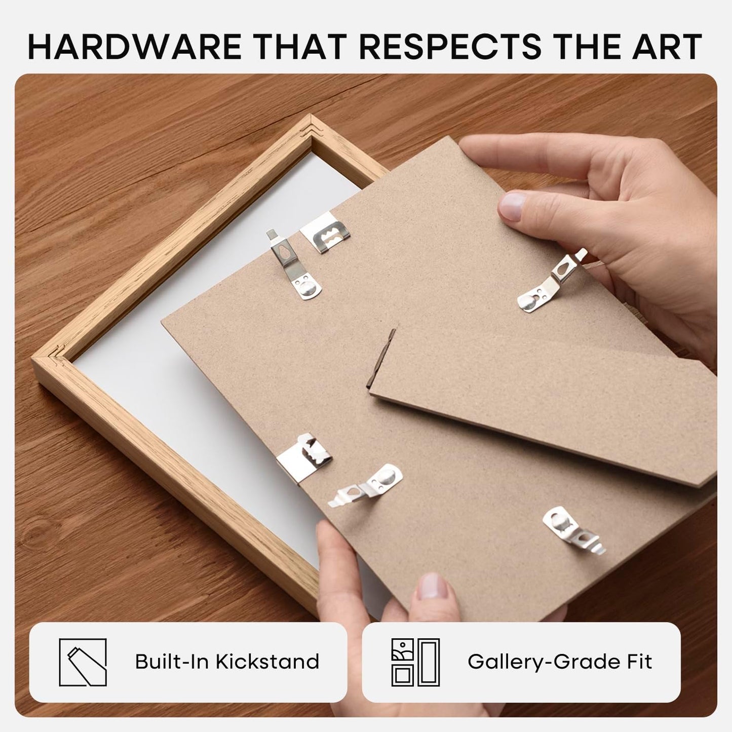 Homeforia 4x6 Picture Frame Wood, High End Natural Oak 4x6 Light Wooden Frames with Mat 3x5 for Photo, 4 x 6 Frame Matted to 3 x 5 Print, 6x4 Wall or Tabletop Frame, Tempered Glass, Wall Kit, Set of 1