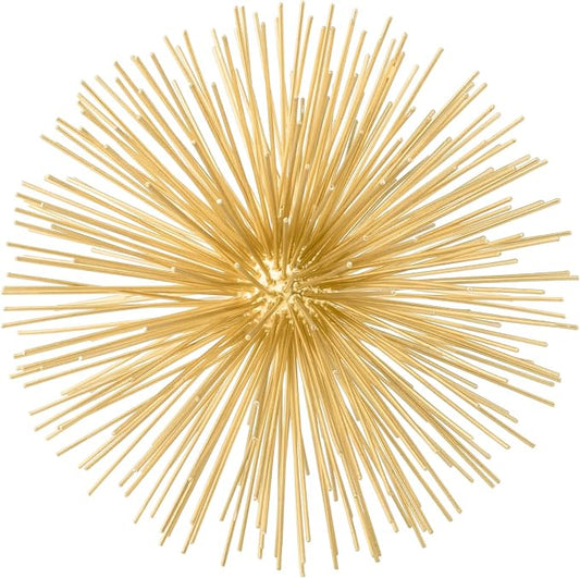 Torre & Tagus 7" Spike Gold Sphere Decor (Steel Metal Ball) - Starburst Table Decor For Decoration, Handmade Sputnik Geometric Decorative Objects, Mid-Century Modern Decor, Gold Home Accents for Shelf