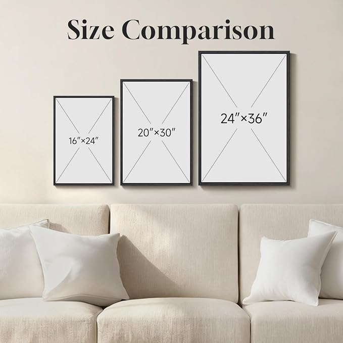 Framed Modern Abstract Wall Art for Living Room, Set of 2 Beige Brown Neutral Canvas Artwork for Walls, Large Contemporary Wabi Sabi Minimalist Painting Print for Hallway Bedroom Wall Decor, 24x36 In