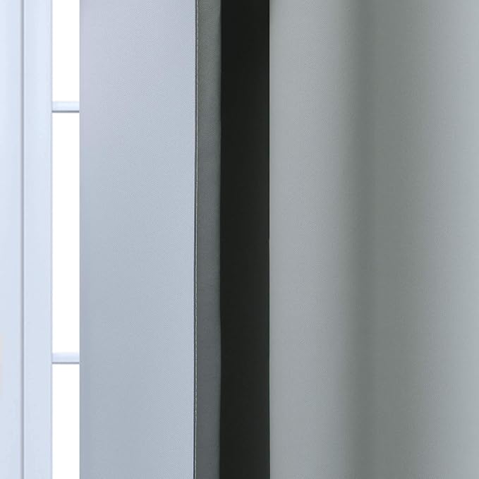 Yakamok Gray and Greyish White Thermal Insulated Grommet Light Blocking Window Drapes,Room Darkening Gradient Color Ombre Curtains for Bedroom (52W x 72L / 2 Panels, One Pair) | Room Darkening Curtains 72,Thermal Insulated Gradient Color Drape,Light Bl...