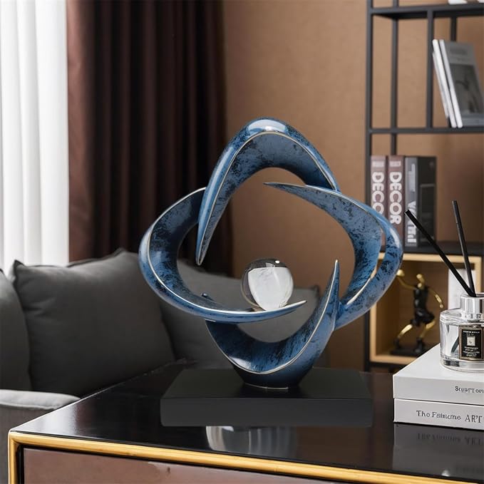 Abstract Sculpture Art Home Decor Accents Modern Decorative Objects for Living Room Shelf Coffee Table TV Stand Cabinet Office Decor Accents (Blue)