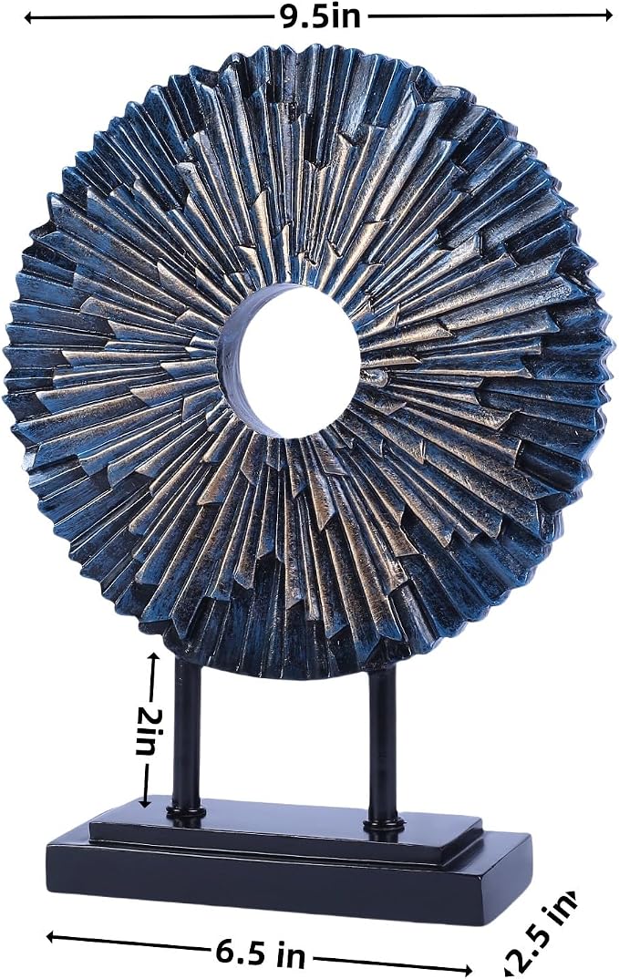 Minimalist Round Statue Above Cabinet Decor Kitchen, Modern Decorative Sculpture Home Decorations for Living Room Coffee Table, Office Decor Items, Center Pieces Decoration (Blue)