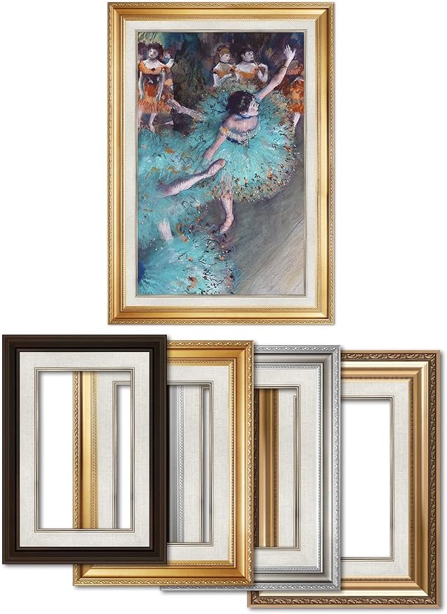 DECORARTS - Dancer in Green by Edgar Degas. World Famous Ballet Painting Reproduction on Giclee Canvas, Customizable Framing Options, Impressionist Wall Art for Living Room or Studio, Ready to Hang