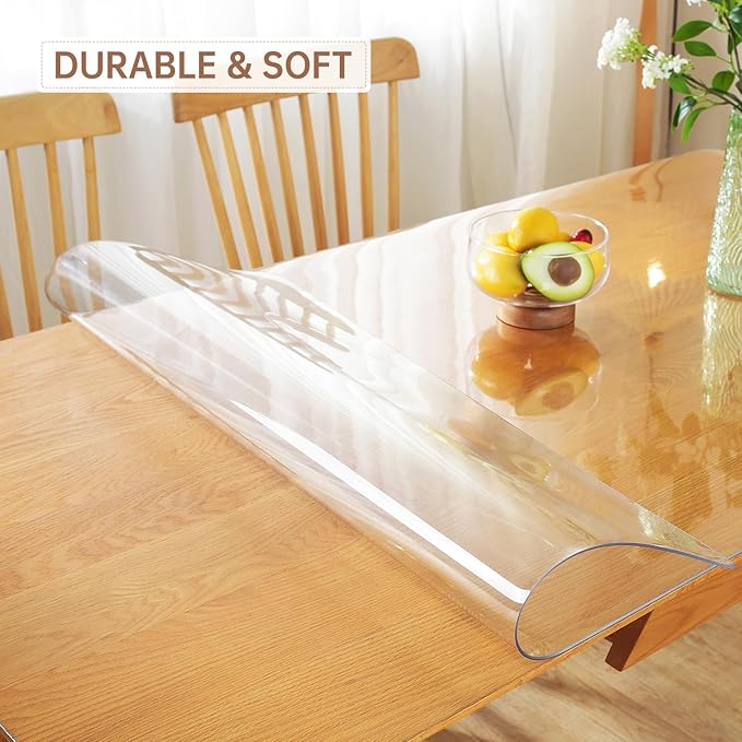 Warmstar Clear Table Protector - 2mm Thick, 48x108Inch Table Cover, Desk Mat for Coffee Table, Dining Room