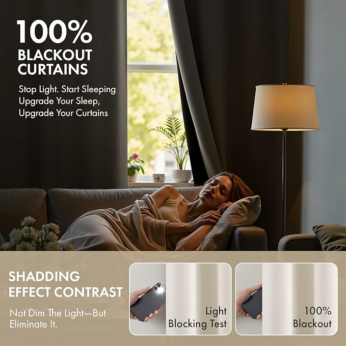 MIULEE Cream 100% Blackout Curtains for Bedroom 72 Inch Long, 2 Thick Layers Thermal Insulated Black Out Window Curtains with Black Liner, Noise Reducing Grommet Living Room Drapes 2 Panels Set Ivory