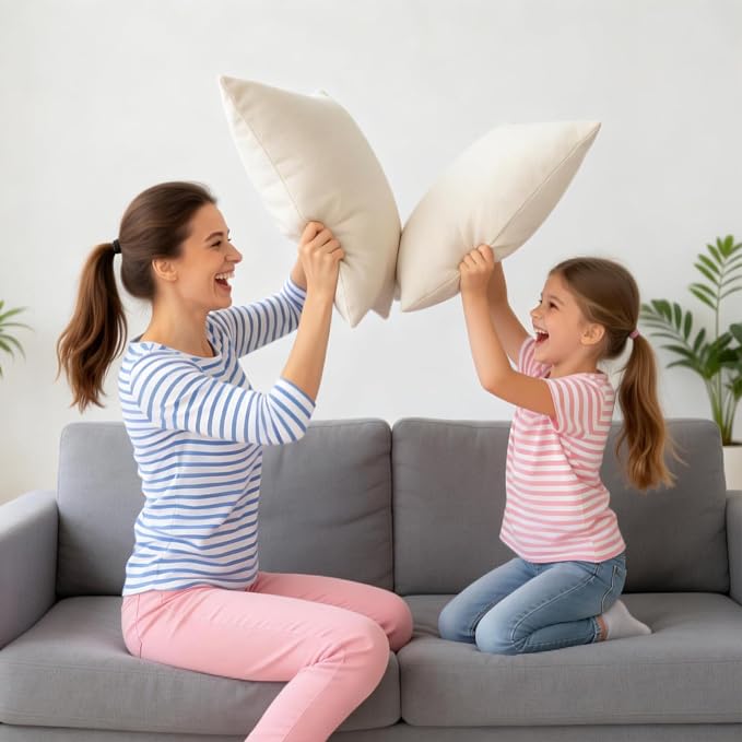 18x18 Throw Pillow for Couch,Living Room Pillows,Couch Pillows Set of 2, Lvory White