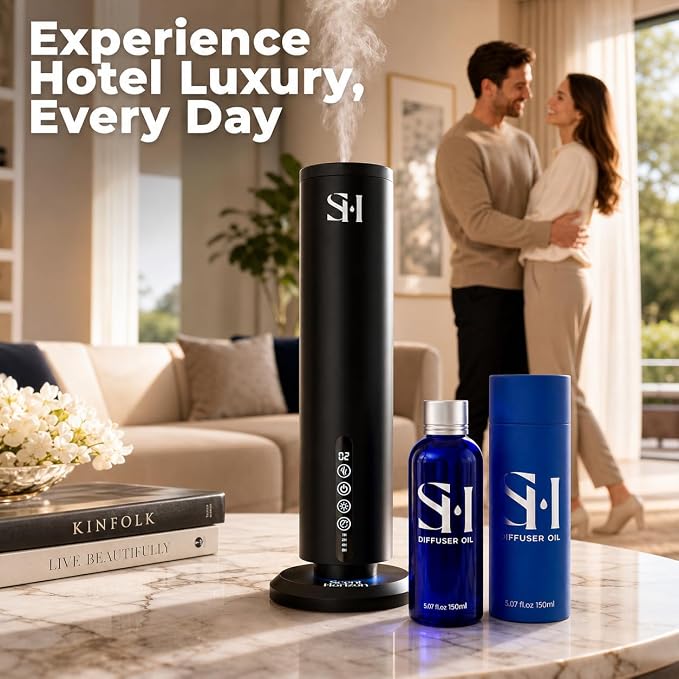 Santal ST09 Hotel Scent Diffuser Oil | 5.07 Fl oz (150 ml) - Waterless Diffuser Oil Refill & Highly Concentrated Fragrance Oil, Diffuser Oil Scents Luxury, Hotel Oil Diffuser