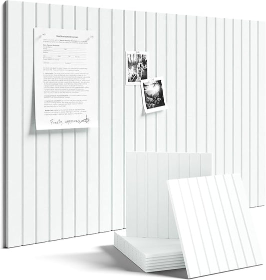 Fluxynara Large Felt Bulletin Board 36"x24" Cork Board Alternative - 6 Pack with 32 Safe Removable Adhesive Tabs, Cork Boards for Walls for Home Office Classroom Pin Board-Cold White