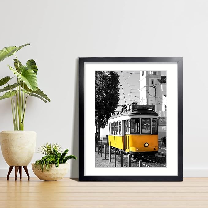 LaVie Home 22x28 Picture Frame Black Poster Frame,Display Pictures 18x24 with Mat or 22x28 Without Mat, Stable and Sturdy Frame and Polished Plexiglass, Horizontal and Vertical Format of The Walls