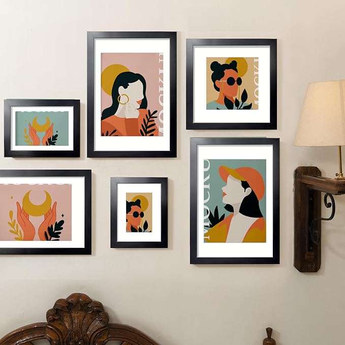 LaVie Home 11 x 16 Picture Frame Black Poster Frame,Display Pictures 7x10 with Mat or 11x16 Without Mat, Stable and Sturdy Frame and Polished Plexiglass, Horizontal and Vertical Format of The Walls
