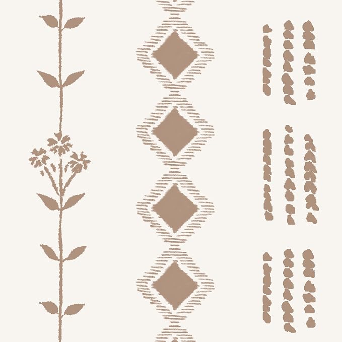 Brown Curtains for Living Room 2 Panels,Sheer Floral Linen Boho Farmhouse Light Weight Window Treatments