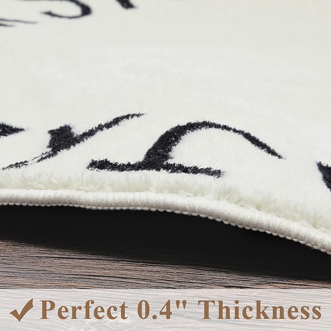 Topotdor Round ABC Area Rug,63 Inch Soft Floor Carpet,White | Washable Alphabet Circle Rug,Non Slip Floor Mat Ideal for Bedrooms,Kids Rooms,Classrooms