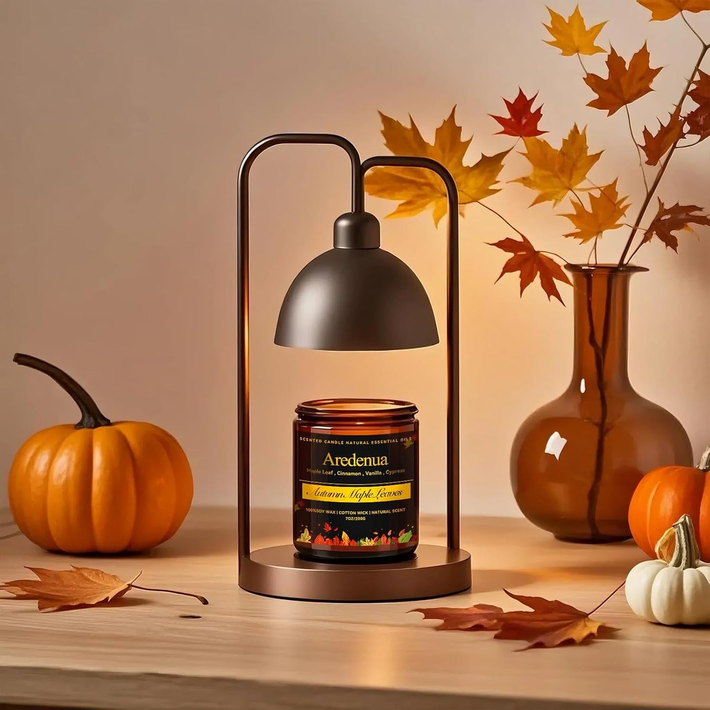 Fall Candle - Autumn Leaves Candle | Autumn Scented Candles for Home, 7oz Autumn Soy Candles for Home Scented, 50 Hours Burn Time, Season Celebration/Halloween/Thanksgiving Fall Gifts for Women Men