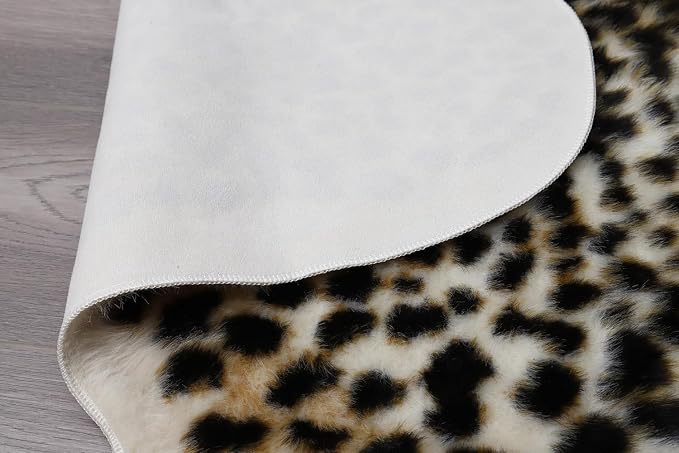 Huichenxing2021FURSTORE Leopard Rug Cheetah Print Rugs for Living Room Bedroom Faux Animal Print Area Carpet Cowhide Skin Mat 4.6x5.8ft